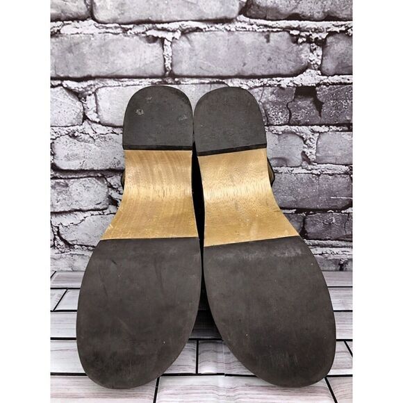 Silent D Georgia Clogs Mules Slingbacks Heeled Black Leather Wood Chain Women 41 - Picture 16 of 16